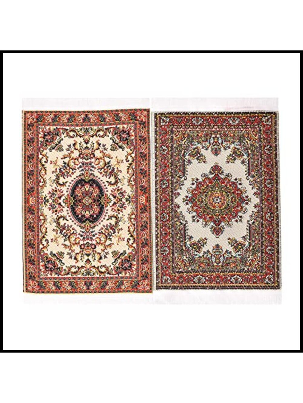 Miniature Dollhouse Rugs 1:12 Scale Woven Dollhouse Accessories 2pcs